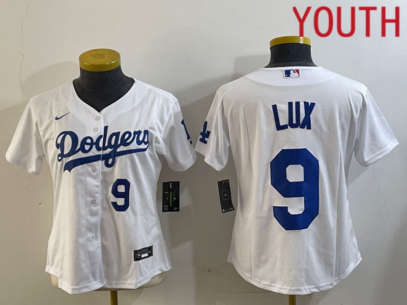 Youth Los Angeles Dodgers #9 Lux White Game 2024 Nike MLB Jersey style 4->youth mlb jersey->Youth Jersey